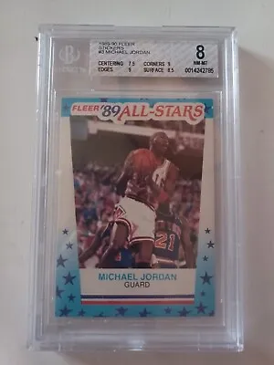 Michael Jordan 1989-90 Fleer Stickers All-Star BGS Graded 8  NM-MT • $125