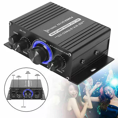 Power Digital Amplifier HIFI Mini Stereo Audio AMP USB FM Mic Home Car 40W 2024. • £10.90