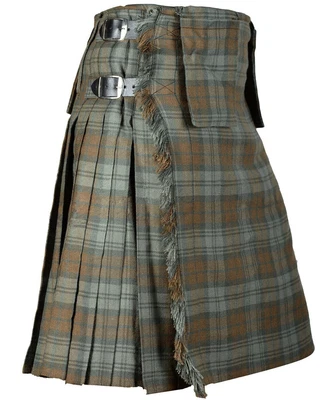 $70 • Buy Men's Scottish Black Watch Weathered 8 Yard Tartan Kilt With Detachable Pockets