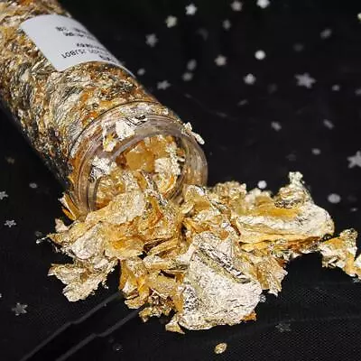 2g Edible Gold Leaf Foil Cooking Drink Food Dessert Decoration Ice Cake UK Q7R9 • £4.94