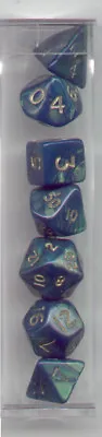 New MINI-RPG Dice Set Of 7 (Tube) -Interferenz Green D4 D6 D8 D10 D12 D20 D00-90 • $8.79