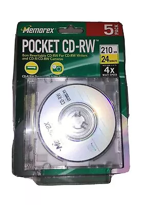 Memorex Pocket CD-RW 210 Mb 8cm Rewritable 24 Minute 4x Speed (5-Pack) • $24.99