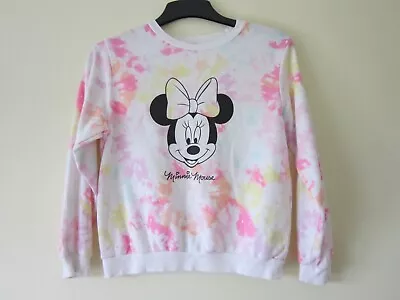 H&m Disney Minnie Mouse Tie Dye Jumper Top Kids Girls Age 8 9 Years • £8.50