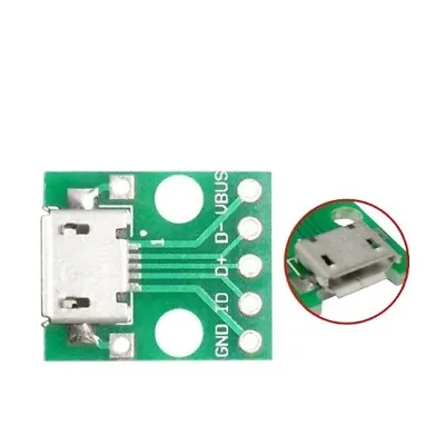 USB Micro Female Breakout Board Adapter Connector DIP 2.54mm - Universal Fit • £2.39