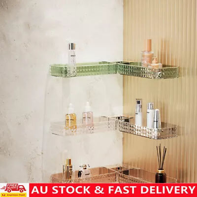 Wall-Mounted Bathroom Storage Shelf Shower Corner Shelf Shampoo Holder Basket • $21.45