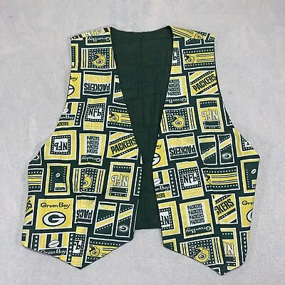 Green Bay Packers Vest Adult Large Green & Yellow Handmade NFL Football • $19.74