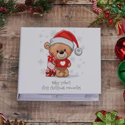 Personalised Baby's First Christmas Photo Album With Teddy In Jumper UV-1126 • £16.99