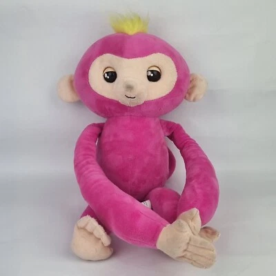 $28 • Buy Fingerlings Hugs Bella Friendly Interactive Monkey Plush 2018 Pink 40cm 