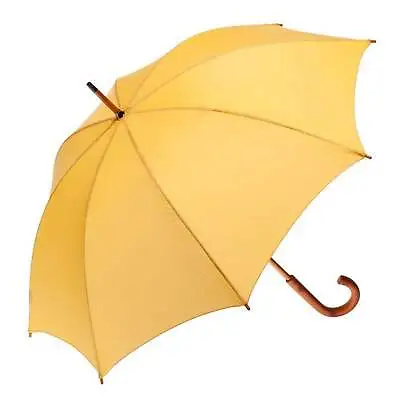 UPF50+ Clifton Classic Manual Timber Series Long Yellow Rain Umbrella • $34.95