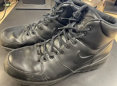 Nike Manoa Leather Police Men's Boots  Triple Black 454350-003 Size 11 - Uniform • $20