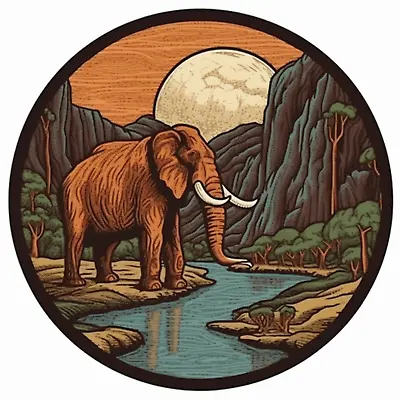 Wooly Mammoth Embroidered Applique Patch - Ice Age Animal Badge (Iron On) • $9.87
