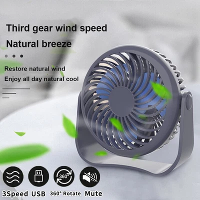 £4.99 • Buy Mini Desk Fan Portable Table Desktop Cooler 3 Speed Small Quiet USB Rechargeable