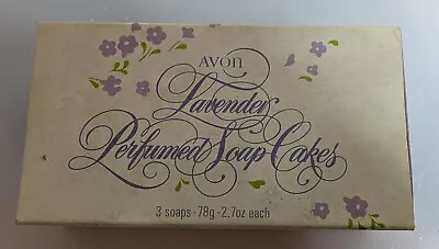 RARE AVON LAVENDER PERFUMED SOAP CAKES 3 SOAPS VINTAGE NEW Made In West Germany  • £24.99