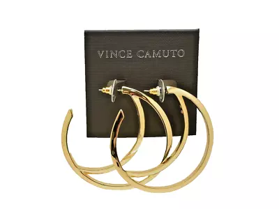 Vince Camuto Two Row Hoop Earrings Goldtone New! NWT • $16.99