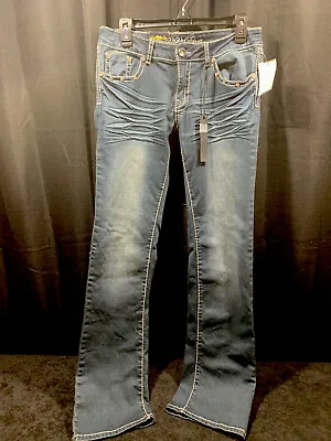 NWT Vi Vi Diva Premium Quality Bootcut Jeans Size 11. Embellished & Distressed • $11.99