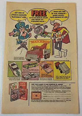 1969 MATCHBOX Quaker Cereal Premiums Ad Page ~ Quisp Quake Cap'n Crunch • $8.99