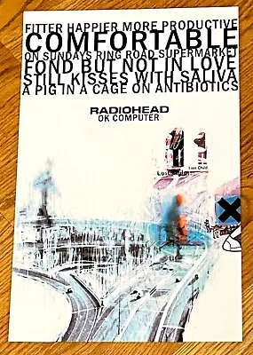 $69.99 • Buy Radiohead FRAMED POSTER Ok Computer Album Fitter Happier RARE Promo Thom Yorke