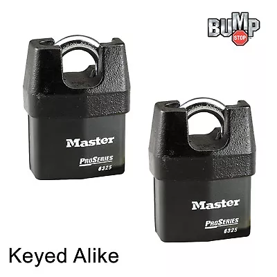 Master Lock Pro Series-(2) High Security Padlocks Keyed Alike 6325NKA-2 BumpStop • $72.92