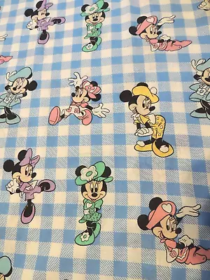 Vtg Walt Disney Minnie Mouse Twin Flat Bed Sheet Retro Design Ex Condition Kids • $18.99