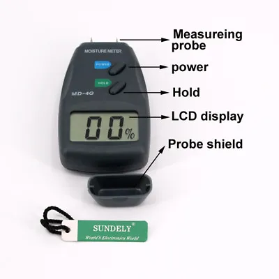 Digital Moisture Meter 4 Pin Damp Detector Tester PRO Plaster Wood Timber Sensor • £14.29