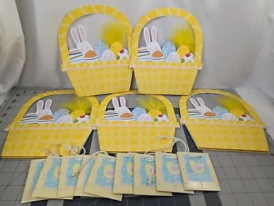 $35.95 • Buy Pier 1 Imports Easter Basket Carboard Lot Of 5 Mini Gift Bags 3 Inch Lot Of 9