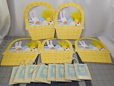 $35.95 • Buy Pier 1 Imports Easter Basket Carboard Lot Of 5 Mini Gift Bags 3 Inch Lot Of 9