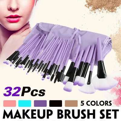 32pcs Pro Makup Brush Set Eyebrow Face Lip Kabuki Brush & Free Cosmetic Bag Case • $33.76