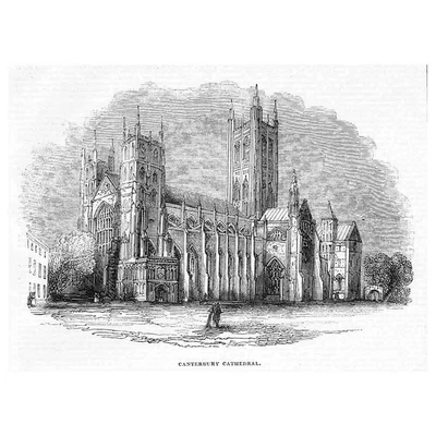 £6.99 • Buy CANTERBURY Cathedral - Antique Print 1842
