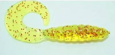 6805 Venom Lures 2 3/4  Super Swimmer Grub Chartreuse Fire Glitter 100 Pack • $12.26