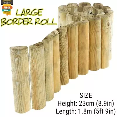 Log Rolls Garden Wooden Grass Border Lawn Edging Wood Flower Edge 1.8m Long • £19.90