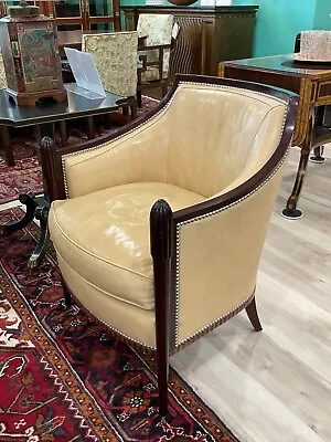 Baker Furniture Vintage Leather Art Deco Club Chair  • $2975