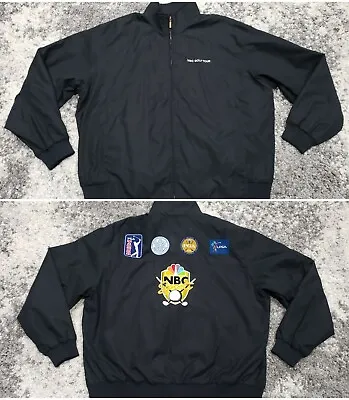 NBC Sport GOLF Tour Windbreaker Jacket Men Size XL Zip PGA LPGA USGA Black • $89.63