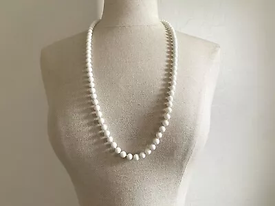 £14.64 • Buy MONET Necklace Vintage 1980s White Beaded Single Strand 30” Jewelry