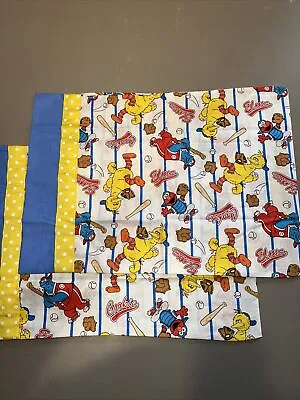 VTG Elmo Sesame Street Pillow Case Cover Henson Baseball Big Bird Cookie Monster • $32.99