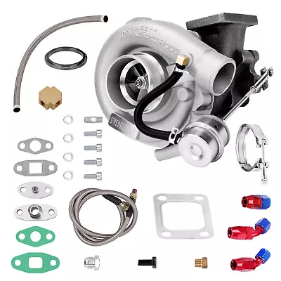 T3 T04E V-BAND Universal Turbo .63 A/R .5A/R For 1.5-2.5L +Feed & Return Line • $275.25