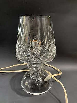 Waterford Crystal Lismore Hurricane Table Lamp Electric 11  Tall • $150