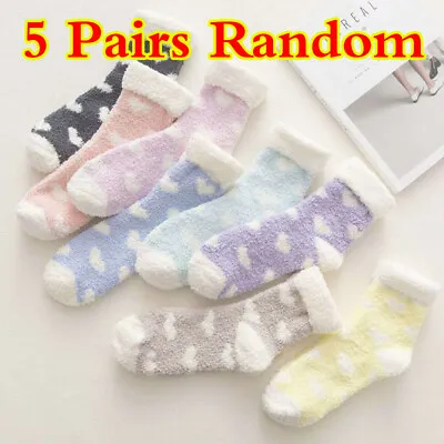 £7.78 • Buy 5Pairs Ladies Women Soft Fluffy Bed Socks Winter Warm Lounge Slipper Fleece Sock