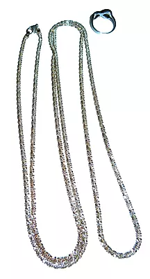 Rope Twist Chain Necklace Sterling Silver Italy Extra Long Italian 42  Milor 925 • $64.99