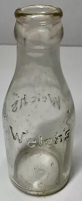 Antique Vintage 5.25” WELCH’S GRAPE JUICE Embossed Clear Air Bubble Glass BOTTLE • $9.99