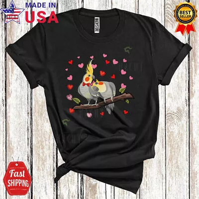 Couple Cockatiel Birds Valentine Hearts Matching Couple Bird Animal T-SHIRT • $21.61