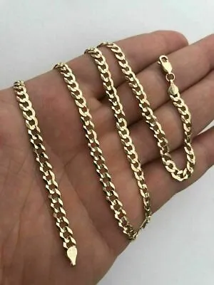 Solid 10k Yellow Gold Men's 5mm Cuban Link Chain 20  22  24  10-13 Grams • $765.25