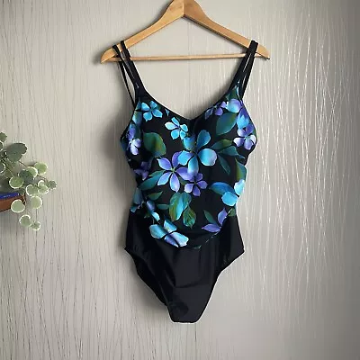 Miraclesuit Women's Floral Tummy Control Slimming One Piece Swimsuit Size 18 • $45