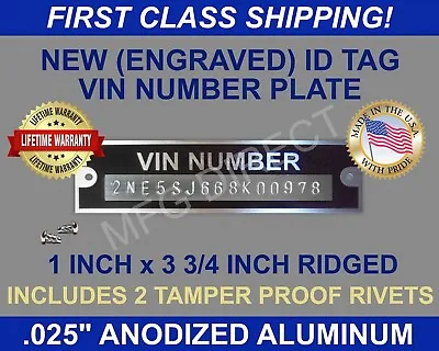SERIAL NUMBER DATA PLATE Tag AMC BUICK JEEP GMC MERCURY DESOTO (ENGRAVED) USA • $32.50
