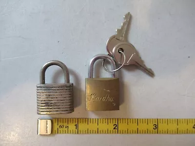 Vintage Lot Of 2 Mini Pad Locks Cardhu 1 With Keys • $12.38