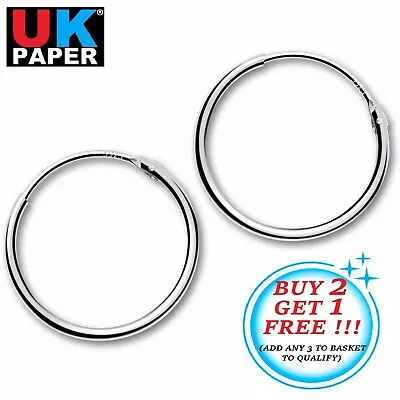 Sterling Silver Hoops Sleeper Earrings Small Medium Large Sets Real Genuine 925 • £2.75