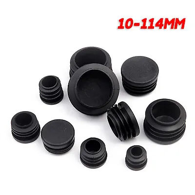 Ø 10-114 Mm Round Tube Hole Plug Plastic End Caps Tubing Glide Tips Insert Black • $2.49