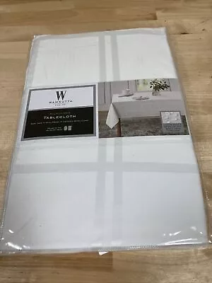 NEW Wamsutta Spill Proof 60 In X 84 In Oval Microfiber Tablecloth - White • $20.99