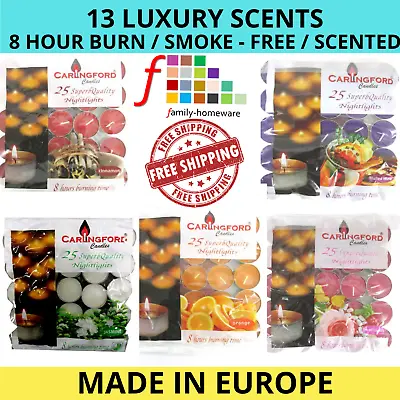 Scented Tea Light Candles. 8 Hours Of Burning Time. Quality Pack Of 25 Candles • £6.49