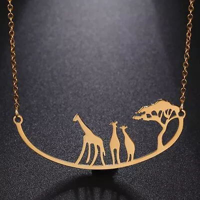 Family Of Giraffes Family Tree Pendant Necklace Women Tree Pendant Mother Kids • $6.39