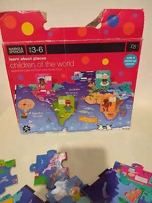 Marks And Spencers Learn About Places Children Of The World Puzzle Jigsaw 45pcs • £4.50